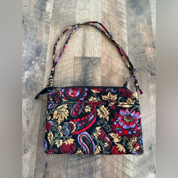 Vera Bradley Foxbury Crossbody Premium Cotton Midnight Garden Paisley - Picture 2 of 10